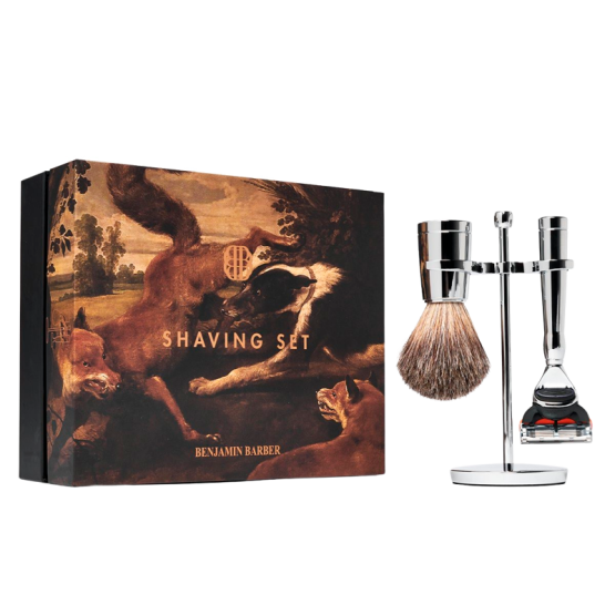 Benjamin Barber Classic 3-piece Shaving Set Chrome Fusion