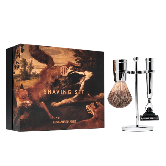 Benjamin Barber Classic 3-piece Shaving Set Chrome Mach3