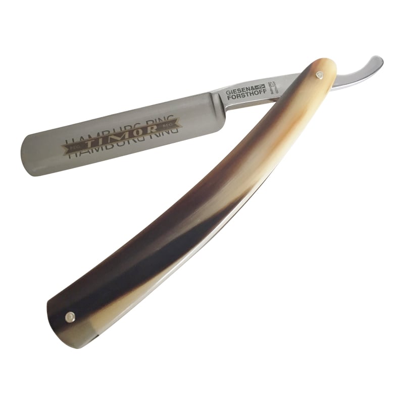 Giesen & Forsthoff Hamburg Ring Straight Razor Barberkniv (Horn Håndtag, 5/8")