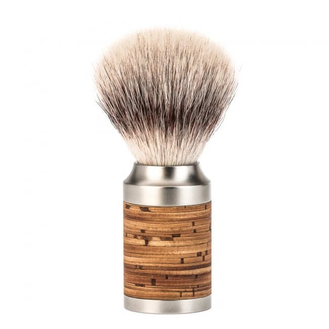 Mühle Rocca Silvertip Fiber® Barberkost Rustfrit Stål & Birkebark