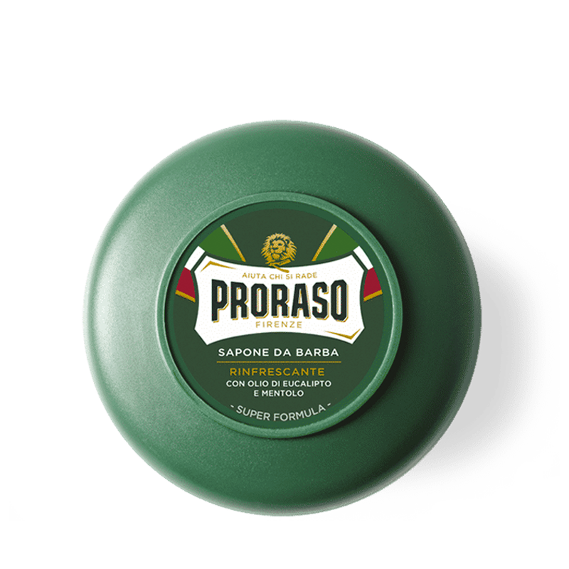 Proraso Barbersæbe i Grøn Skål - Eucalyptus Olie & Menthol (150 ml)